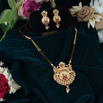 Multicolor american diamond mangalsutra 1
