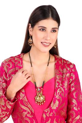 Multicolor american diamond mangalsutra 2