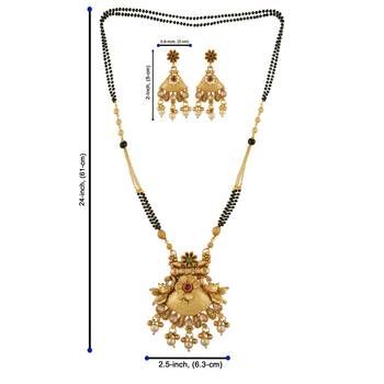 Multicolor american diamond mangalsutra 3