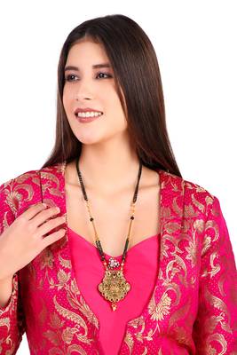 Multicolor american diamond mangalsutra 2