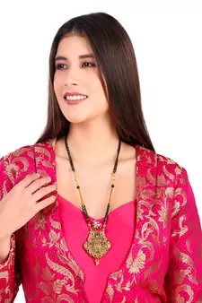Multicolor american diamond mangalsutra