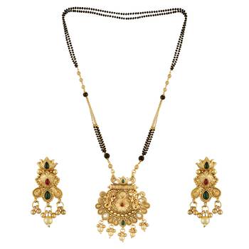 Multicolor american diamond mangalsutra 1