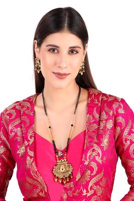 Multicolor american diamond mangalsutra 2