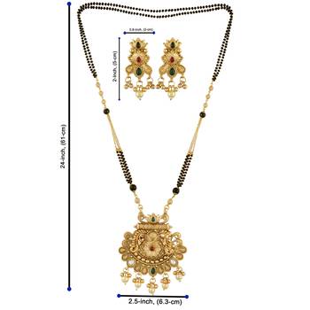 Multicolor american diamond mangalsutra 4