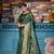 Green woven banarasi silk saree with blouse