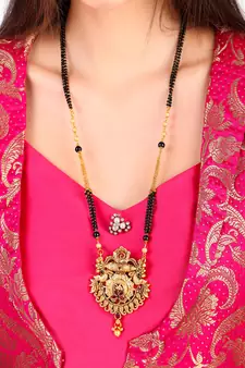 Multicolor american diamond mangalsutra