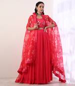 Hot Pink Pleated skirt set(set of 3)