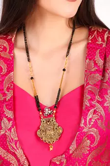 Multicolor american diamond mangalsutra