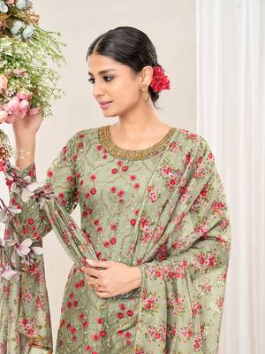 Light-green embroidered net salwar 3