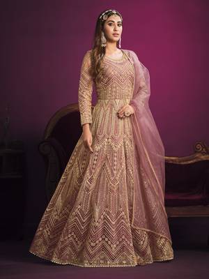 Onion-pink embroidered net salwar 2