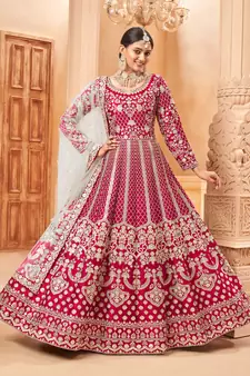 Ruby embroidered art silk salwar
