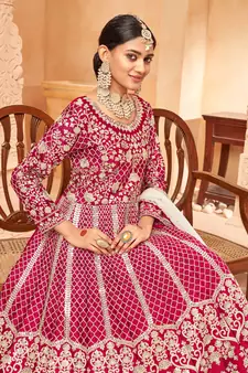 Ruby embroidered art silk salwar