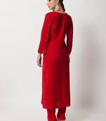 Vibrant pink Straight Velvet Kurti With Straight Pants