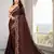 Brown Embroidered Silk Blend Saree With Blouse
