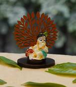 Chaque Decor Handcrafted Resin Makhan chor Little Krishna Idol Murti Statue for Car Dashboard Gift Lord Krishna Idols