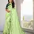 Parrot Green Embroidered Silk Blend Saree With Blouse