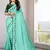 Turquoise Embroidered Silk Blend Saree With Blouse