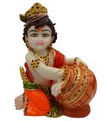 Chaque Decor Hand painted  Lord Krishna Idol Makhan Chor God Figurines