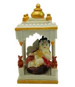 Chaque Decor Hand painted  Lord Krishna Idol In darbar God Figurines