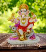 Chaque Decor Hand painted  Lord Ganapati  with Mooshak Idol for good environment