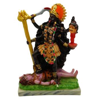 Chaque Decor Hand painted  Goddess Kali Mata Idol For Home Decoration 1