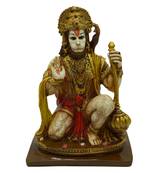 Chaque Decor Brown Hand painted  Lord Hanuman giving blessing Idol For Home Decoration