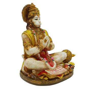Chaque Decor Hand painted  Lord Hanuman in dhyan Idol For Home Decoration 3