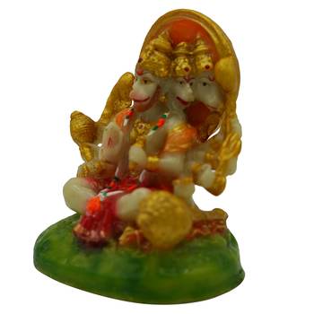Chaque Decor Hand painted  Lord Panchmukhi Hanuman Idol For Home Decoration 2