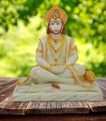 Chaque Decor Hand painted  Lord Hanuman in Dhyan Idol For Home Decoration