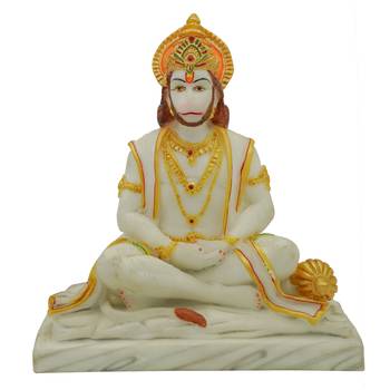 Chaque Decor Hand painted  Lord Hanuman in Dhyan Idol For Home Decoration 2