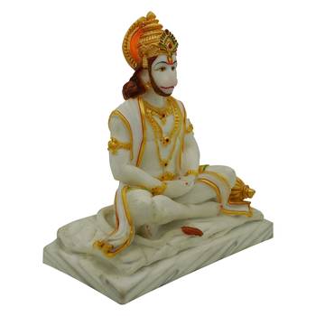 Chaque Decor Hand painted  Lord Hanuman in Dhyan Idol For Home Decoration 3