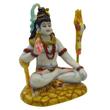 Chaque Decor Hand painted  Lord Shiv Ji Idol For Home Decoration 3