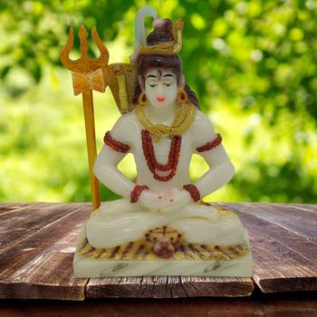 Chaque Decor Hand painted  Lord Shiv Ji Idol For Home Decoration 1