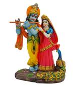 Chaque Decor Hand painted  Radha Krishna with Flute For Pooja Room & Decoration