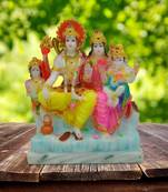 Chaque Decor Hand painted  Shiva Family For Pooja Room Decoration