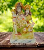 Chaque Decor Hand painted  Shiva Family For Pooja Room Decoration