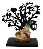 Chaque Decor Bal Krishna Decorative Showpiece with Wooden Tree for Home/Temple/Office/Car Dashboard