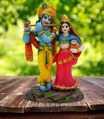 Chaque Decor Hand painted  Radha Krishna with Flute For Pooja Room & Decoration