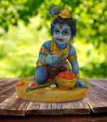 Chaque Decor Hand painted  Lord Krishna Idol Modak Chor God Figurines