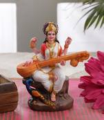 Chaque Decor  Handpainted Goddess Mata Saraswati Idol for home dcor