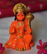 Chaque Decor Hanuman Handpainted Idol For Success & Gifts/Pooja Room/Home Decoration