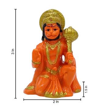 Chaque Decor Hanuman Handpainted Idol For Success & Gifts/Pooja Room/Home Decoration 5