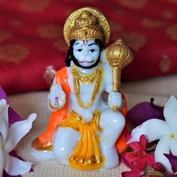 Chaque Decor  Hanuman Handpainted Idol For Success & Gifts/Pooja Room/Home Decoration 1
