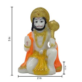 Chaque Decor  Hanuman Handpainted Idol For Success & Gifts/Pooja Room/Home Decoration 5