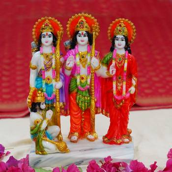 Chaque Decor   Ram Darbar Handpainted Idol For Success & Gifts/Pooja Room/Home Decoration 1