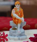 Chaque Decor  Sai Baba Handpainted Idol For Success & Gifts/Pooja Room/Home Decoration