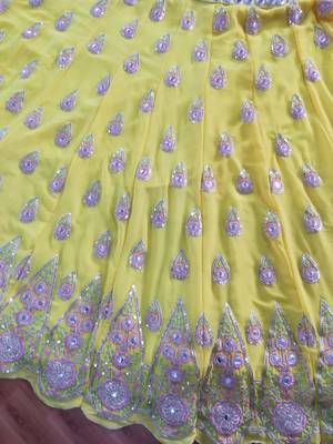 Meghalya Sunshine Yellow Georgette Lehenga Choli Set 6
