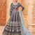 Navy-blue embroidered art silk salwar kameez