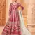 Rani-pink embroidered art silk salwar kameez