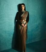 MONI ROY BROWN BEAUTIFUL SILK SAREE 